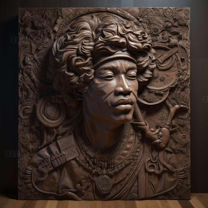 Jimmi Hendrix 1 stl model for CNC